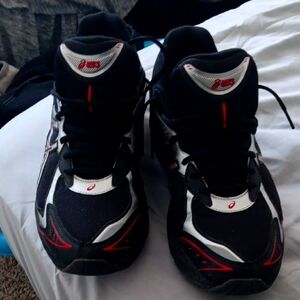 Asics Black and Red Athletic Shoes